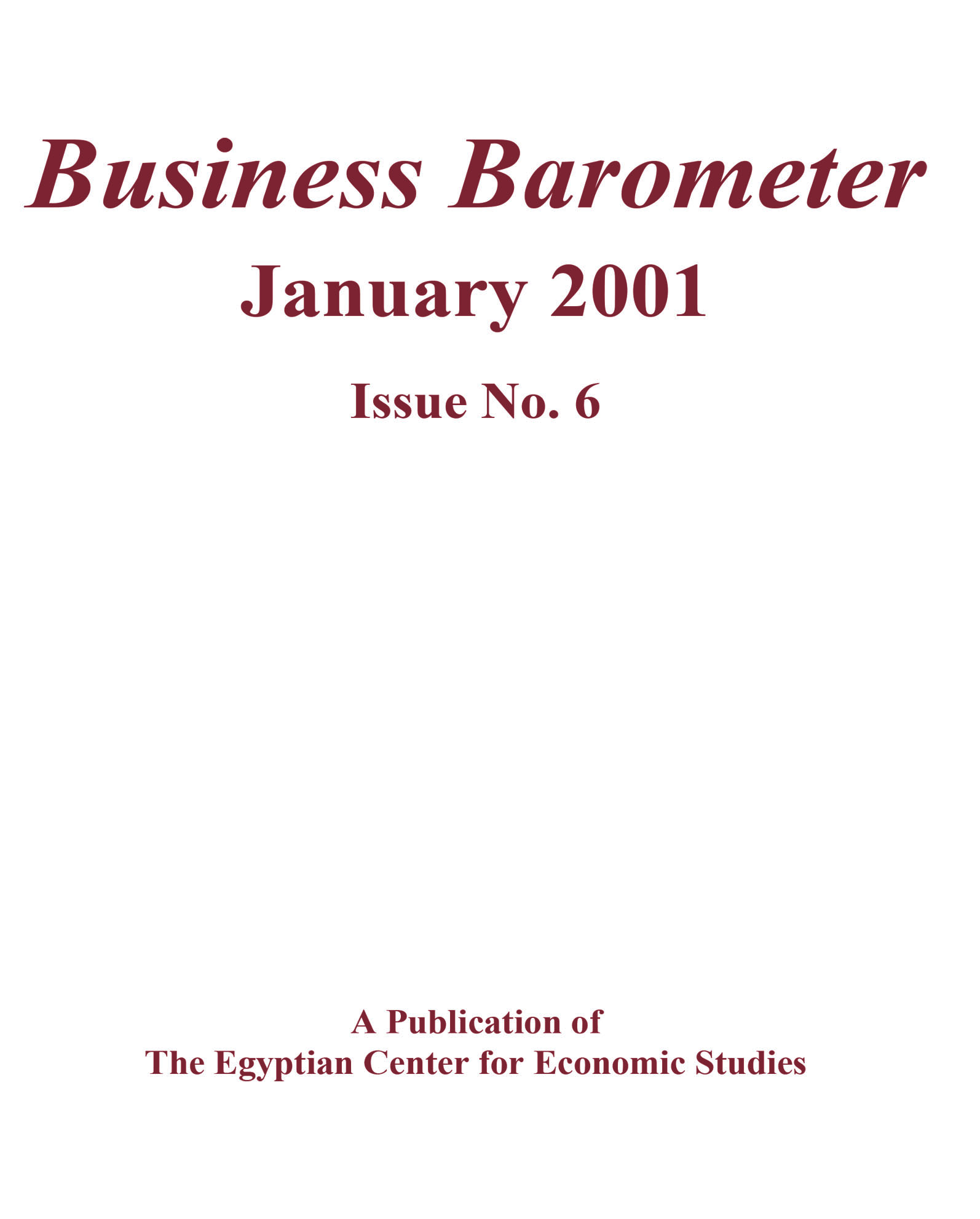 Issue 6 (July – December 2000)